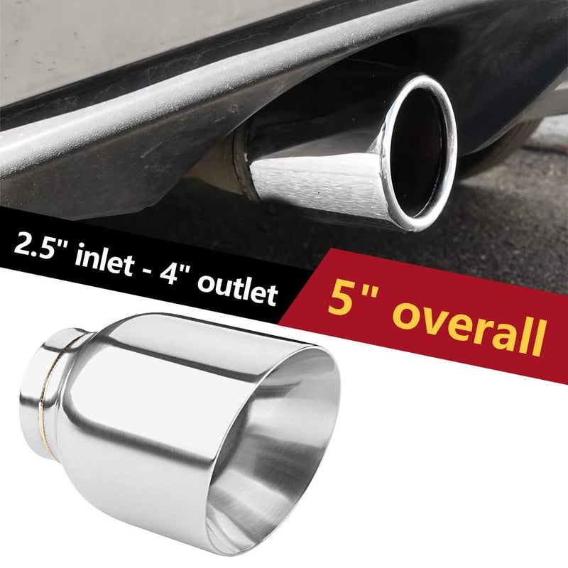 LCGP 2.5" to 4" Diesel Exhaust Tip, 5" Overall Length, Double Wall Design - Image 5